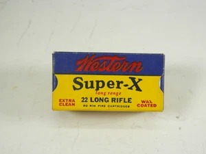 EMPTY WESTERN SUPER-X EMPTY .22 LONG RIFLE AMMO BOX - Picture 1 of 4