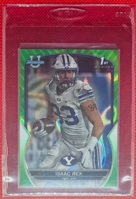 ISAA REX - RC 1st Green Lava Refractor 🏈27/99🏈 - 22 Bowman Chrome Univ - BYU - Image 1 of 2