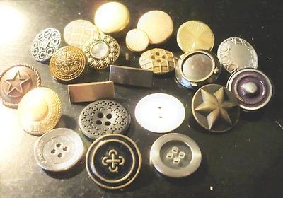 Metall Knopf, Knöpfe 1,8cm - 2,2cm, 34 Varianten, jeweils 5,6 oder 8 Stück, top - Bild 1 von 4