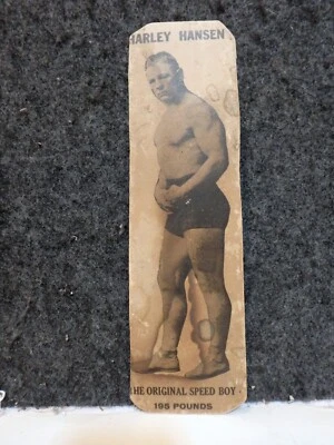 TARJETA FOTOGRÁFICA DE CARTÓN VINTAGE CIRCA 1920 LUCHADOR PROFESIONAL CHARLEY HANSEN SPEED BOY Foto 1 de 2