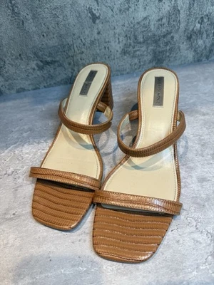 Sandalias Saks Fifth Avenue color tostado dos correas tacón bloque talla 11M Foto 1 de 4