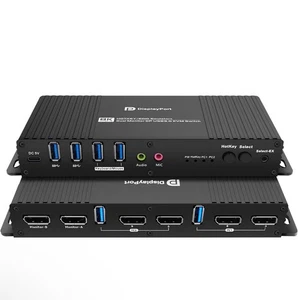 Display Port 8K Ultra HD HOTKEY EDID Emulatoren USB 3.0 KVM Switch 4x1 - Bild 1 von 11