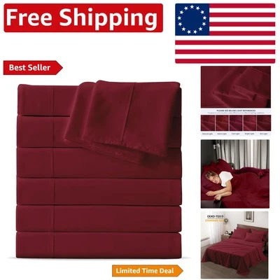 Hojas planas gemelas de 6 piezas - microfibra suave, antiencogimiento y no decoloración Foto 1 de 4