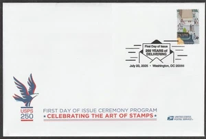 US 6023h 250 Years of Delivering people & animals Ceremony Program FDC 2025 - Picture 1 of 3