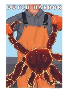 POSTCARD Alaska Dutch Harbor Red King Crab from Bering Sea MINT Unused - Picture 1 of 1