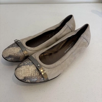 AGL Attilio Giusti Leombruni Zapatos Mujer Talla 39 Piel de Serpiente Puntera Planos Italia Foto 1 de 4