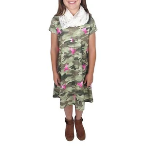 Pink & Violet ~ Three (3) Piece Dress Set ~ Camo w/Unicorns ~ Girl's Size 4/5 - Picture 1 of 5