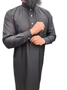 Herren Jungen Designer Jubba Thobe Kragen und Manschetten Dubai Arabisch UK - Bild 1 von 13
