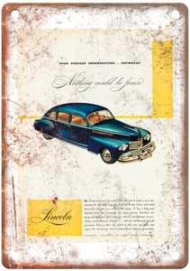 Vintage 1946 Lincoln Sedan Auto Ad Retro Look Metal Sign A4139 - Picture 1 of 2
