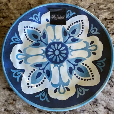 Juego de 4 platos de postre de ensalada azul IL Mulino New York nuevos Foto 1 de 4