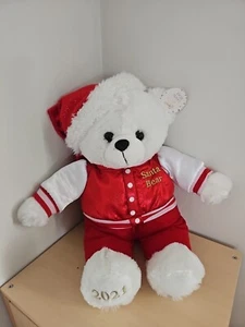 2021 SANTA Bear RED Jacket White Christmas Teddy Hat - Picture 1 of 7