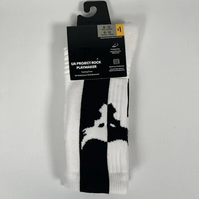 Calcetines Under Armour UA Project Rock Playmaker Crew blancos negros para hombre talla 8-12 Foto 1 de 4
