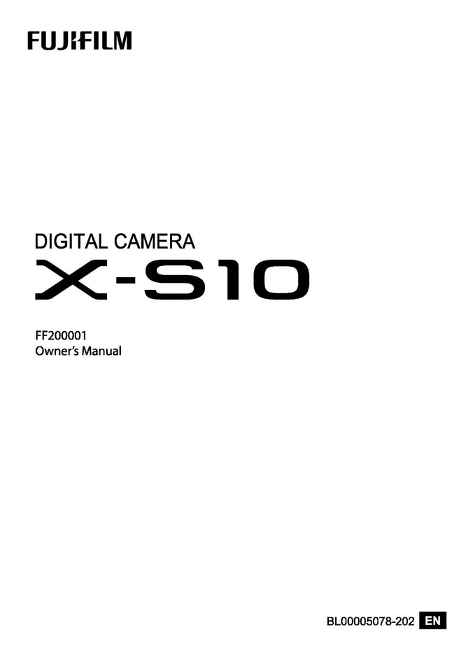 FUJI FUJIFILM X-S10 MANUALE DI ISTRUZIONI STAMPATO MANUALE UTENTE MANUALE 354 PAGINE