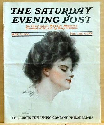 Saturday Evening Post - May 9, 1908 - Harrison Fisher cover - Leyendecker Arrow - Image 1 of 2