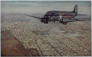 VINTAGE Postkarte United Air Lines Mainliner " SCENIC BEAUTY " Ansicht Flugzeug - Bild 1 von 2