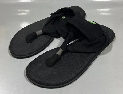 Sanuk Womens Yoga Sling 2 Black Slingback Sandals Shoes Size 10 - Image 1 of 4