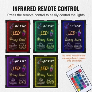 LED Message Writing Board Illuminated Erasable Neon Menu Sign Board DIY 16"x12" - Picture 1 of 9