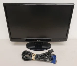 Acer H203H 8bmd 20" Widescreen LCD Monitor With Stand & Cables Tested Working - Picture 1 of 12