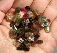 100ct  NATURAL Red Green yellow Tourmaline Specimen  w/Glass bottles BXKB0529X