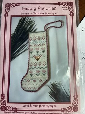 Simply Victorian Miniature Christmas Stocking #1 Cross Stitch Kit - Image 1 of 2