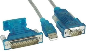USB 2.0 auf DB9 und DB25 Seriell RS232 Adapterkabel - Bild 1 von 1