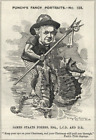 JAMES STAATS FORBES Caricature britannique 1883 SCHÉMA DE TUNNEL CANAL [#123]