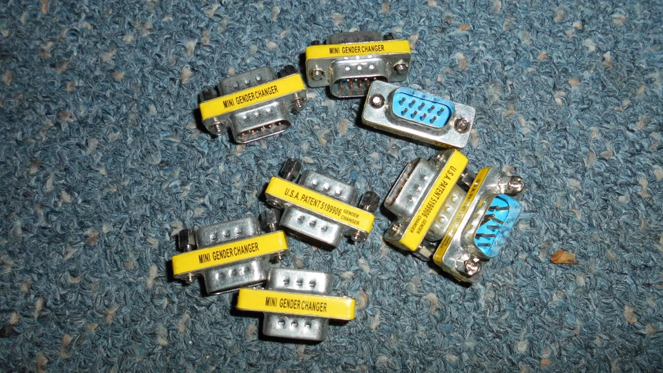 Gender Changer 9 pin Male to Male Serial RS232 Adapter DB9 x 8 - Image 1 of 1