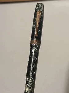 Vintage Epenco Art Deco Sparkle Fountain Pen W/ Original NIB 4 3/4" - Picture 1 of 10