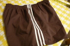 VTG.70's SHORTS  2x GYM RUNNING MAROON W/WHITE STRIPE  USA - Picture 1 of 6