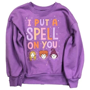 Hocus Pocus Girls Purple Spell on You Halloween Sweatshirt Sweat Shirt - Picture 1 of 2