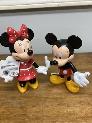 Mickey And Minnie Mouse Applause Bobbleheads Used With Tags - Image 1 of 4