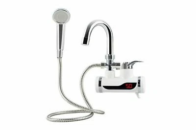 C4S RUBINETTO MISCELATORE ELETTRICO ACQUA CALDA ISTANTANEA CON DISPLAY E DOCCETTA