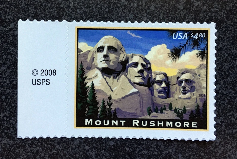2008USA #4268 $4.80 Mount Rushmore - Copyright Selvage Single - Priority Mint - Image 1 of 1