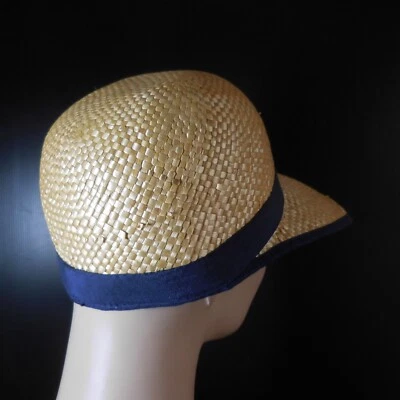 Straw Hat Headpiece Beautiful Era Roaring Twenties Vintage Woman Handmade N7081 - Image 1 of 4
