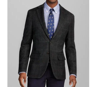 Мужской блейзер JOS A BANK размер 46L спортивное пальто куртка клетчатая шерсть приталенный D060374 - Изображение 1 из 4