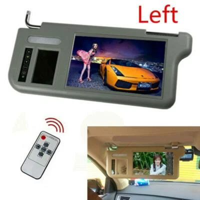 Gray 7" LCD Sun Visor Monitor Car Left Mirror For AV1/2 DVD Parking Rear Camera - Imagem 1 de 4