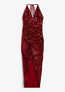 Party-Kleid mit Pailletten Gr. 40/42 Bordeaux Abendkleid Neckholder-Dress Neu* - Bild 1 von 1