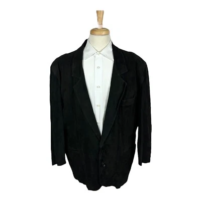 Bally of Switzerland Vtg Black Pure Leather Mens Blazer Size 46R Excellent - Image 1 of 4