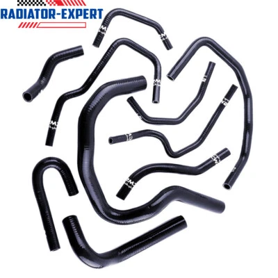 For Honda CRV CR-V MK1 B20 1997-2001 Black Silicone Radiator Heater Hose Kit - Image 1 of 4