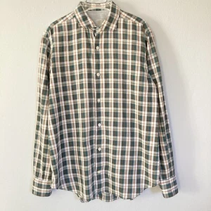 Eleventy Platinum Collection Shirt Mens Large Lightweight Tailored Plaid Cutaway - Picture 1 of 11