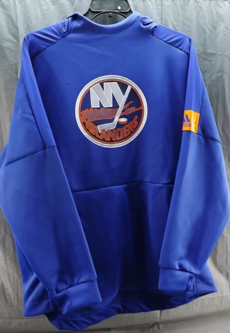 Adidas New York Islanders Ice Hockey NHL Pullover Hoodie 2XL Small Pinhole Cover