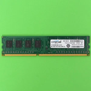 8GB DDR3 RAM 12800U 1600MHZ Desktop 240 Pin Memory Crucial CT102464BA160B.C16FER - Picture 1 of 2