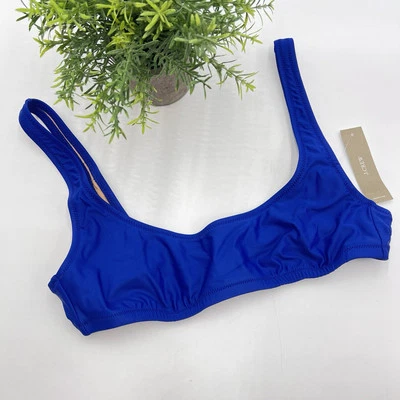 J. Crew Size Small Heritage 大圆领比基尼上衣全新带标签 Harbor View 蓝色 BX611 — 第 1/4 张图片