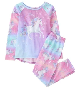 TCP Girls Pajamas Pink Size 4 Tie Dye Top And Pants Unicorn Graphics 2 Piece Set - Picture 1 of 12