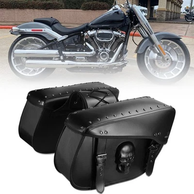 Saddle bag Tool Side bag Storage Luggage Fits For Harley Softail Dyna Sportster Foto 1 de 4