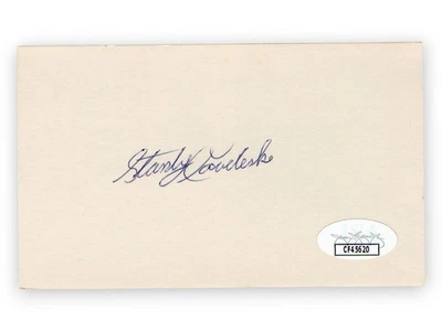 Stan Coveleski Signed Autographed 3X5 Index Card Indians Senators JSA CF45620 - Image 1 of 2