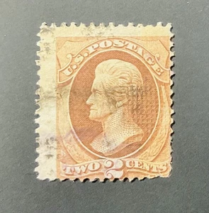 US Briefmarke #135 gebraucht 2c mit klarem I-Grill — selten! CV 325,00€+ - Bild 1 von 3