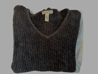 Suéter para mujer Chaus negro con cuello en V talla XL Foto 1 de 2