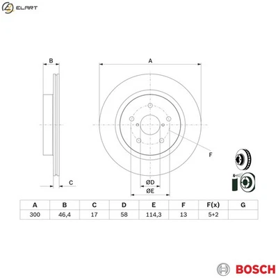 2x BRAKE DISC 0 986 479 D64 FOR SUBARU B4/LEGACY/VI OUTBACK/SUV LEVORG 2.5L 4cyl - Image 1 of 4