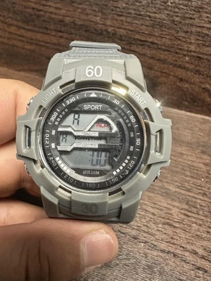 Reloj Deportivo Digital Hombre Gris Resina WR30M Alarma Cronógrafo Luz Cronómetro Foto 1 de 4